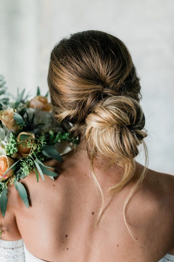 Updo bridal hair styles with a low bun