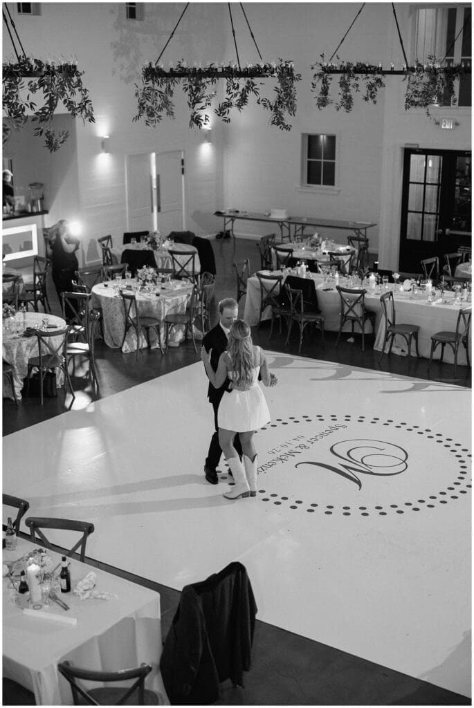 Bride and groom's private last dance of the night at Addison Woods